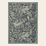 Covaba vintage woodcut forest and rabbit doormat in pearl grey, shown flat on a plain ivory backdrop