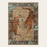 Covaba wild tiger desert doormat in golden wheat, shown flat on a plain ivory backdrop