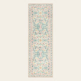 Covaba boho modern parisian garden floral runner rug in blush clay, shown flat on a plain ivory backdrop