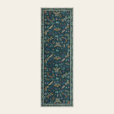 Covaba modern parisian insect runner rug in fern green, shown flat on a plain ivory backdrop