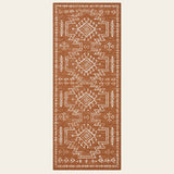 Covaba aztec moroccan distressed runner rug in amber clay, shown flat on a plain ivory backdrop