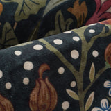 Covaba maximalism vibrant blossom floral - size deal rug in forest fern, styled in a room setting