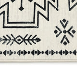 Covaba aztec moroccan distressed rug in warm beige, styled in a room setting, view 2