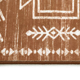 Covaba aztec moroccan distressed rug in amber clay, styled in a room setting, view 2