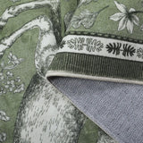 Covaba vintage woodland rug in olive grove, styled in a room setting