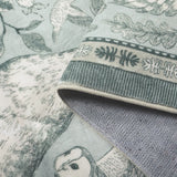 Covaba vintage woodland rug in willow sage, styled in a room setting