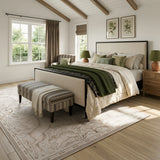 Covaba vintage woodland area rug in warm beige, styled in a room setting, view 10