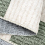 Covaba modern checkerboard rug in olive grove, styled in a room setting, view 3