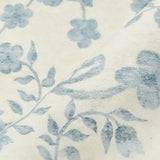 Covaba vintage traditional floral area rug in stormy blue, shown flat on a plain ivory backdrop, view 2