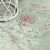 Covaba vintage traditional floral area rug in fern green, styled in a room setting, view 20