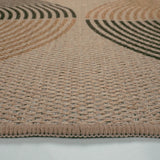 Covaba rainbow easy jute black/beige indoor/outdoor rug in warm beige, styled in a room setting, view 2