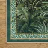Covaba vintage forest woodland rug in fern green, styled in a room setting, view 2