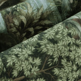 Covaba vintage forest woodland rug in fern green, styled in a room setting