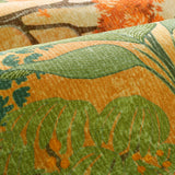 Covaba jungle fall sunrise rug in amber clay, styled in a room setting, view 2