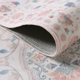 Covaba vintage persian floral rug in blush clay, styled in a room setting
