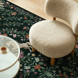 Covaba fantasy garden and unicorn rug in forest fern, styled in a room setting, view 3