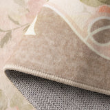 Covaba romantic vintage floral rose garden and rug in blush clay, styled in a room setting, view 2