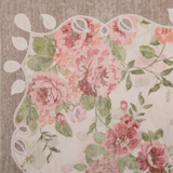 Covaba romantic vintage floral rose garden and rug in blush clay, styled in a room setting, view 5