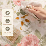 Covaba romantic vintage floral rose garden and rug in blush clay, styled in a room setting, view 4