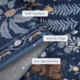 Covaba jungle animals rug in deep navy, styled in a room setting, view 2
