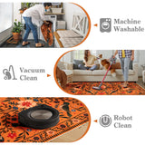 Covaba boho birdsong floral garden rug in amber clay, styled in a room setting, view 3