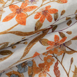 Covaba modern blooming floral garden rug in golden wheat, styled in a room setting, view 2