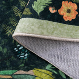 Covaba vintage botanical insect area rug in fern green, styled in a room setting, view 9