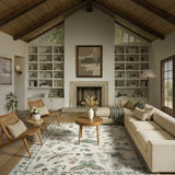 Covaba modern parisian insect area rug in warm beige, styled in a room setting, view 2
