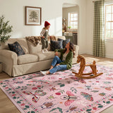 Covaba modern parisian insect area rug in blush clay, styled in a room setting