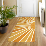 Covaba boho rainbow sunshine doormat in amber clay, styled in a room setting, view 4