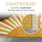 Covaba boho rainbow sunshine round rug in amber clay, styled in a room setting, view 2