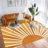 Covaba boho rainbow sunshine doormat in amber clay, styled in a room setting
