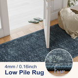 Covaba vintage persian distressed rug in stormy blue, styled in a room setting, view 3