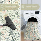 Covaba boho modern parisian garden floral rug in warm beige, styled in a room setting, view 2