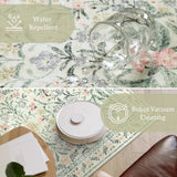 Covaba boho modern parisian garden floral rug in warm beige, styled in a room setting, view 3