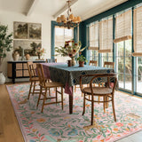 Covaba fantasy garden and unicorn area rug in blush clay, styled in a room setting, view 12