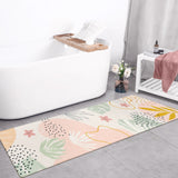 Covaba modern botanical leaf runner rug in blush clay, styled in a room setting, view 3