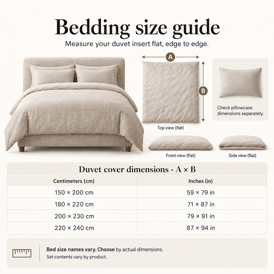Each set includes 1 duvet, 2 shams, 1 flat, 1 fitted.