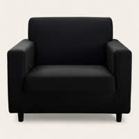 Armchair Cover – Plain Stretch – Ink Black