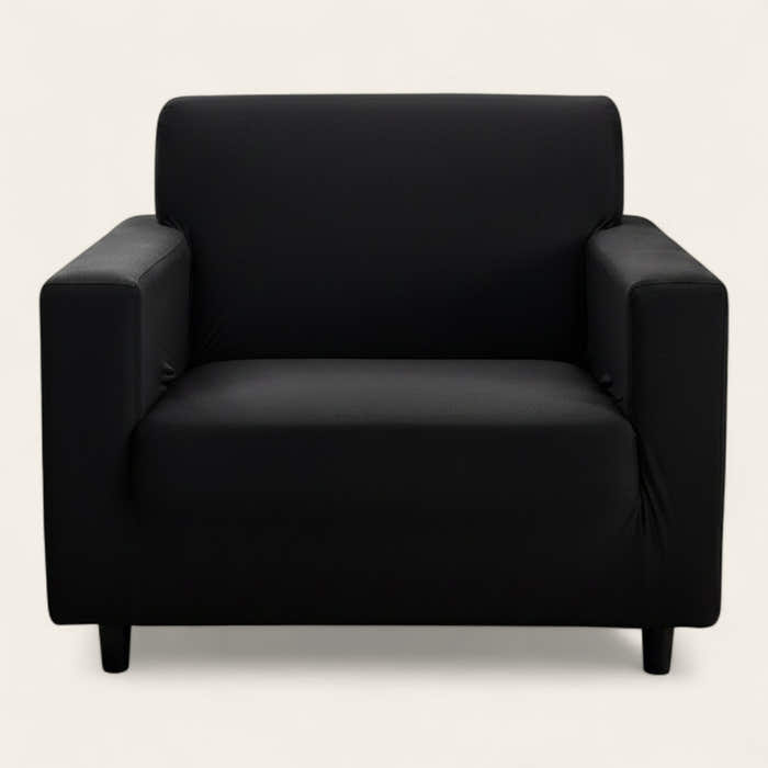 Armchair Cover – Plain Stretch – Ink Black
