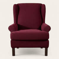 Armchair Cover – Smooth Wingback – Bordeaux