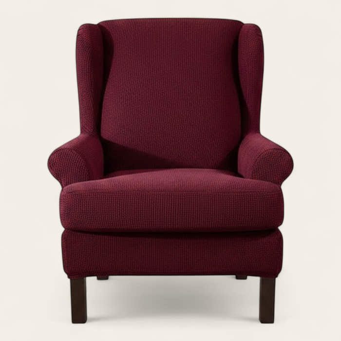 Armchair Cover – Smooth Wingback – Bordeaux