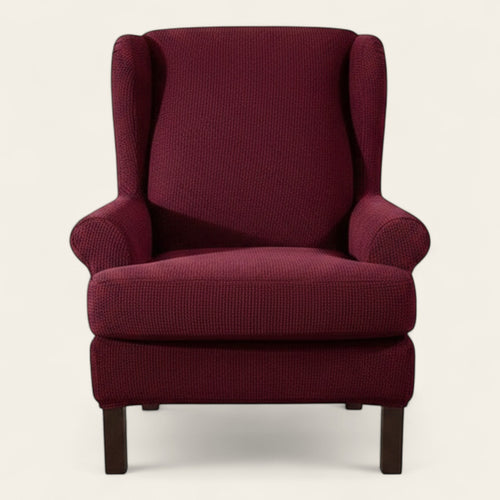 Armchair Cover – Smooth Wingback – Bordeaux