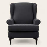 Armchair Cover – Smooth Wingback – Charcoal
