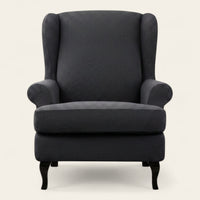 Armchair Cover – Smooth Wingback – Charcoal