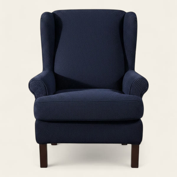 Armchair Cover – Smooth Wingback – Midnight Navy