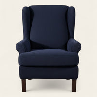 Armchair Cover – Smooth Wingback – Midnight Navy