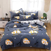 Bedding Set – Cat Print – Midnight Navy