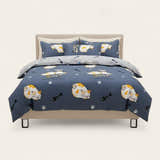 Bedding Set – Cat Print – Midnight Navy
