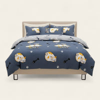 Bedding Set – Cat Print – Midnight Navy